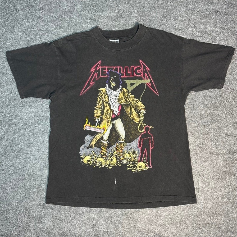 Rare Vintage 90s Metallica Unforgiven Shirt Pushead‎ Oneita Single Stitch Large